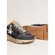 Running Sole in blue nylon with white printed star Running Sole in blue nylon with white printed star