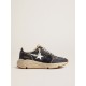 Running Sole in blue nylon with white printed star Running Sole in blue nylon with white printed star