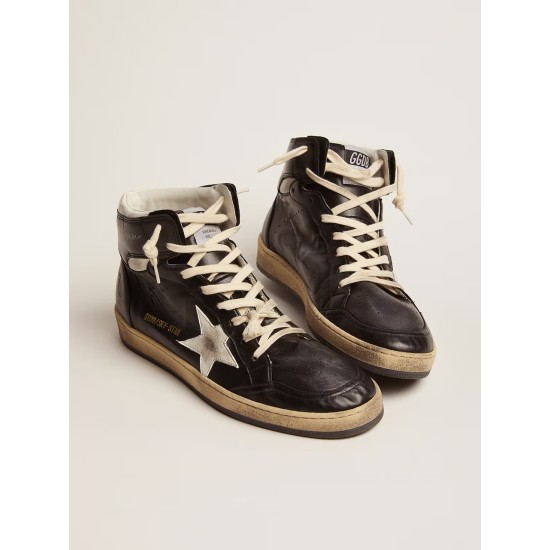 Men's Sky-Star in black nappa with white star Men's Sky-Star in black nappa with white star