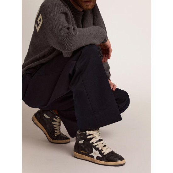 Men's Sky-Star in black nappa with white star Men's Sky-Star in black nappa with white star
