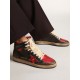 Men's Sky-Star in glossy black leather with red star Men's Sky-Star in glossy black leather with red star