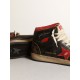 Men's Sky-Star in glossy black leather with red star Men's Sky-Star in glossy black leather with red star