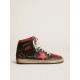 Men's Sky-Star in glossy black leather with red star Men's Sky-Star in glossy black leather with red star
