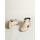 Men's Sky-Star in cream-colored nylon and leather with blue suede star Men's Sky-Star in cream-colored nylon and leather with blue suede star