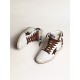 Men’s Sky-Star in white nappa leather with a chocolate suede star Men’s Sky-Star in white nappa leather with a chocolate suede star