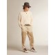 Men’s Sky-Star in white nappa leather with a chocolate suede star Men’s Sky-Star in white nappa leather with a chocolate suede star