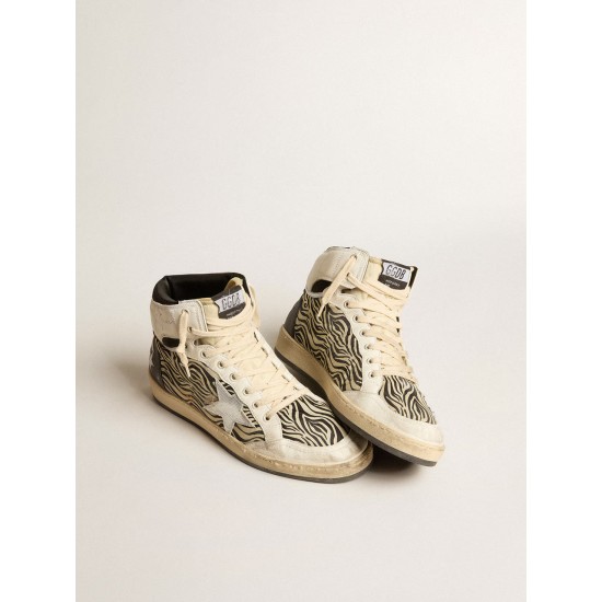 Men’s Sky-Star LAB in zebra nappa with textured silver leather star Men’s Sky-Star LAB in zebra nappa with textured silver leather star