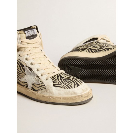 Men’s Sky-Star LAB in zebra nappa with textured silver leather star Men’s Sky-Star LAB in zebra nappa with textured silver leather star
