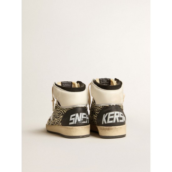 Men’s Sky-Star LAB in zebra nappa with textured silver leather star Men’s Sky-Star LAB in zebra nappa with textured silver leather star