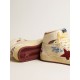 Sky-Star in beige nylon and nappa with pomegranate suede star Sky-Star in beige nylon and nappa with pomegranate suede star