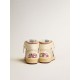 Sky-Star in beige nylon and nappa with pomegranate suede star Sky-Star in beige nylon and nappa with pomegranate suede star