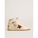 Sky-Star in beige nylon and nappa with pomegranate suede star Sky-Star in beige nylon and nappa with pomegranate suede star