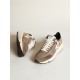 Men's Running Sole in olive green mesh and leather with cream star Men's Running Sole in olive green mesh and leather with cream star