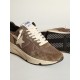 Men's Running Sole in olive green mesh and leather with cream star Men's Running Sole in olive green mesh and leather with cream star