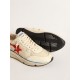 Men’s Running Sole LTD in beige nylon with red leather star Men’s Running Sole LTD in beige nylon with red leather star