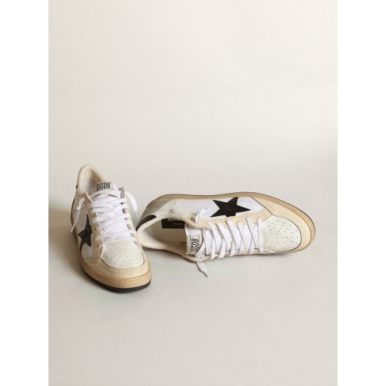 Men's Ball Star in canvas and white leather with ivory inserts Men's Ball Star in canvas and white leather with ivory inserts