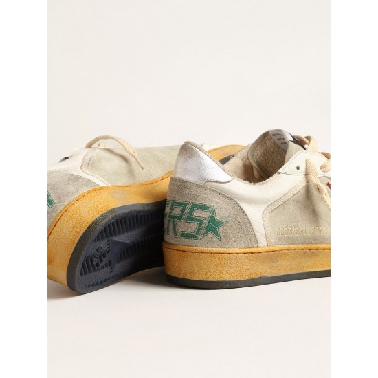 Ball Star in gray suede with red star and silver heel tab Ball Star in gray suede with red star and silver heel tab