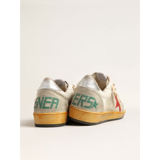 Ball Star in gray suede with red star and silver heel tab Ball Star in gray suede with red star and silver heel tab