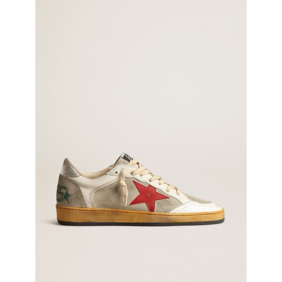 Ball Star in gray suede with red star and silver heel tab Ball Star in gray suede with red star and silver heel tab