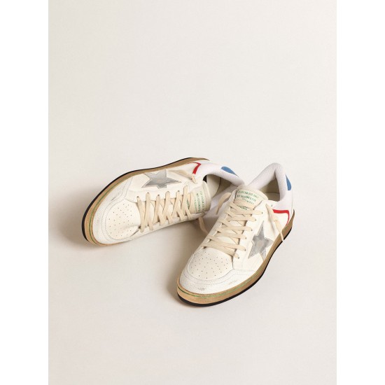 Ball Star in nappa and mesh with silver metallic leather star Ball Star in nappa and mesh with silver metallic leather star