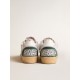 Ball Star LTD in white crackle leather and mesh with suede star Ball Star LTD in white crackle leather and mesh with suede star