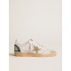 Ball Star LTD in white crackle leather and mesh with suede star Ball Star LTD in white crackle leather and mesh with suede star