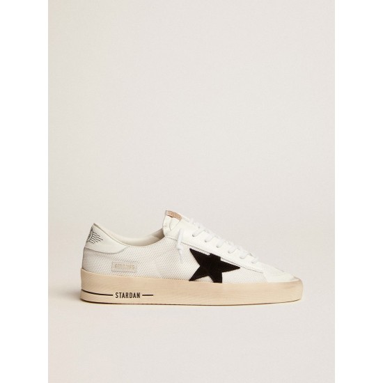 Men's Stardan in white mesh with black suede star Men's Stardan in white mesh with black suede star