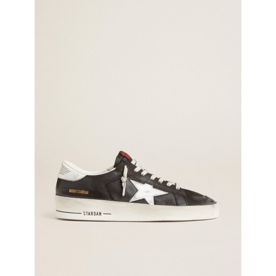 Stardan in black nubuck and mesh with gray leather star and heel tab Stardan in black nubuck and mesh with gray leather star and heel tab