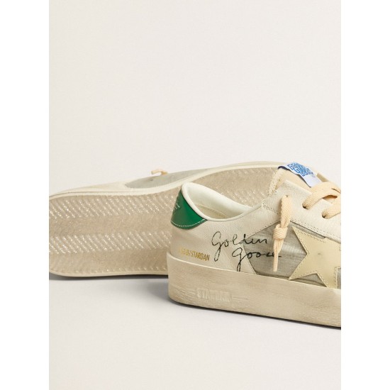 Stardan in nappa leather and ripstop fabric with cream star and green heel tab Stardan in nappa leather and ripstop fabric with cream star and green heel tab