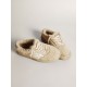 Men’s Space-Star shoes in beige shearling with white leather star and metallic leather heel tab Men’s Space-Star shoes in beige shearling with white leather star and metallic leather heel tab