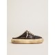 Men's Space-Star Sabot shoes in quilted black nylon with shearling lining Men's Space-Star Sabot shoes in quilted black nylon with shearling lining