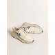 Running Sole in nappa with blue leather star and suede insert Running Sole in nappa with blue leather star and suede insert