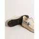 Running Sole in nappa with blue leather star and suede insert Running Sole in nappa with blue leather star and suede insert