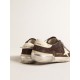 Super-Star in gray suede with ecru nappa star and heel tab Super-Star in gray suede with ecru nappa star and heel tab