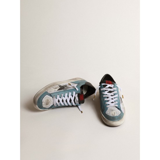 Men's Stardan in distressed mesh and petrol-colored upper Men's Stardan in distressed mesh and petrol-colored upper