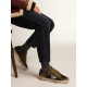 Men's Stardan in military green nubuck and black mesh with white star Men's Stardan in military green nubuck and black mesh with white star