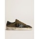 Men's Stardan in military green nubuck and black mesh with white star Men's Stardan in military green nubuck and black mesh with white star
