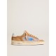 Stardan LTD in tobacco suede and mesh with blue star and leather heel tab Stardan LTD in tobacco suede and mesh with blue star and leather heel tab