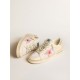 Men's Stardan in white leather and mesh with red star and sand-colored heel tab Men's Stardan in white leather and mesh with red star and sand-colored heel tab