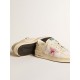 Men's Stardan in white leather and mesh with red star and sand-colored heel tab Men's Stardan in white leather and mesh with red star and sand-colored heel tab