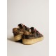 Men's Stardan LAB in mesh with black leather inserts and leopard heel tab Men's Stardan LAB in mesh with black leather inserts and leopard heel tab