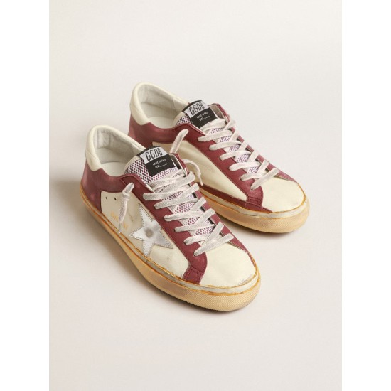 Super-Star in nappa leather with burgundy inserts and silver star Super-Star in nappa leather with burgundy inserts and silver star