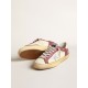 Super-Star in nappa leather with burgundy inserts and silver star Super-Star in nappa leather with burgundy inserts and silver star