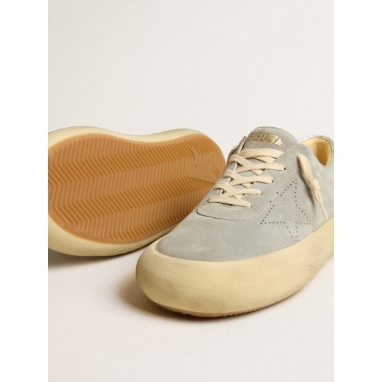 Men's Space-Star shoes in ice-gray suede with perforated star Men's Space-Star shoes in ice-gray suede with perforated star