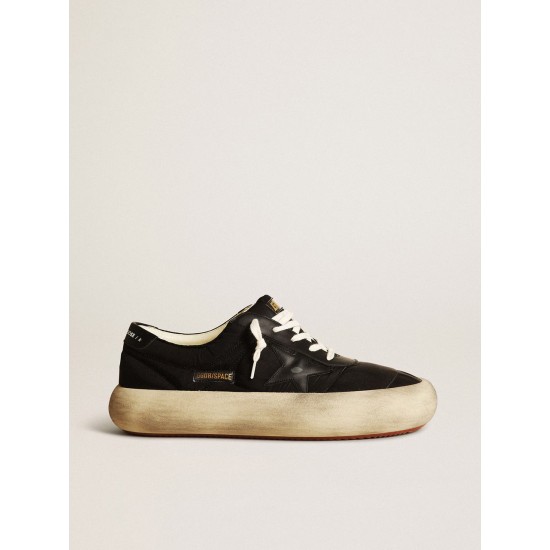 Men’s Space-Star in nylon with black leather star and heel tab Men’s Space-Star in nylon with black leather star and heel tab