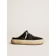 Men's Space-Star Sabots in black nylon with black leather star Men's Space-Star Sabots in black nylon with black leather star
