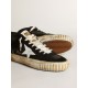 Men’s Mid Star in black nappa and suede with white leather star Men’s Mid Star in black nappa and suede with white leather star