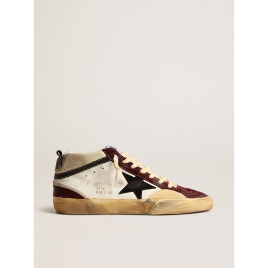 Mid Star in nappa with black suede star and wine-red inserts Mid Star in nappa with black suede star and wine-red inserts