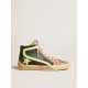 Men’s Slide LAB in camo canvas with yellow leather star and flash Men’s Slide LAB in camo canvas with yellow leather star and flash