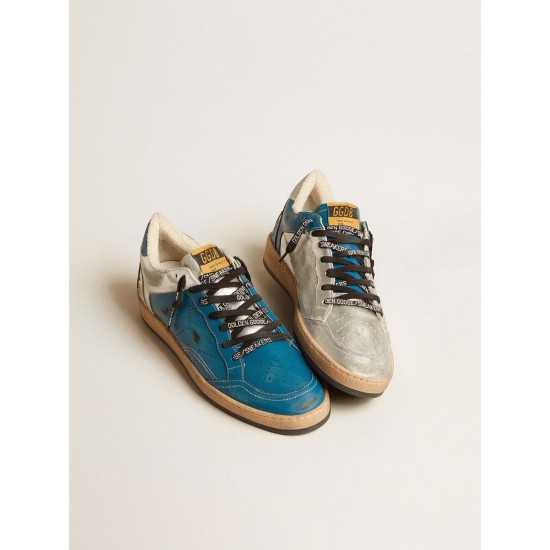 Ball Star LAB in glossy blue and silver leather with perforated star Ball Star LAB in glossy blue and silver leather with perforated star